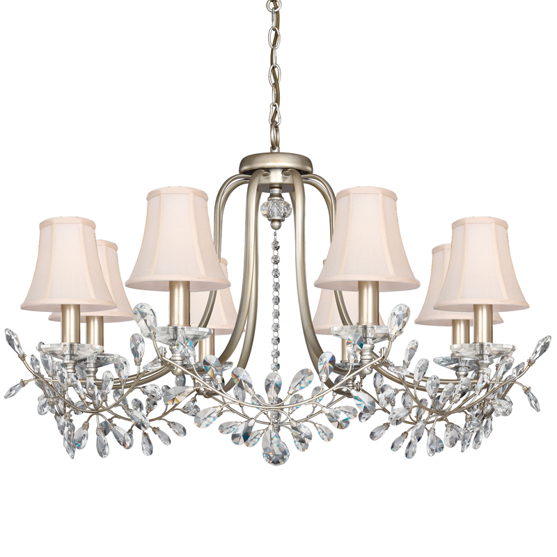 Люстра Loretta Chandelier Серебряный Прозрачный Кремовый Люстра Loretta Chandelier Серебряный Прозрачный Кремовый в Брянске | Loft Concept