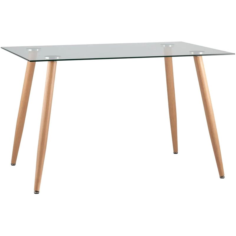 Стол обеденный Wood and Glass Стеклянная столешница Прозрачное Стекло Древесина Стол обеденный Wood and Glass Стеклянная столешница Прозрачное Стекло Древесина в Брянске | Loft Concept