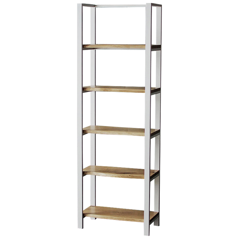 Стеллаж Holt White Industrial Metal Rust Rack Белый Древесина Стеллаж Holt White Industrial Metal Rust Rack Белый Древесина в Брянске | Loft Concept