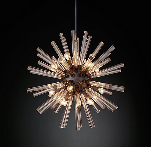 Светильник Crystal Starburst Chandelier Round Черный Светильник Crystal Starburst Chandelier Round Черный в Брянске | Loft Concept