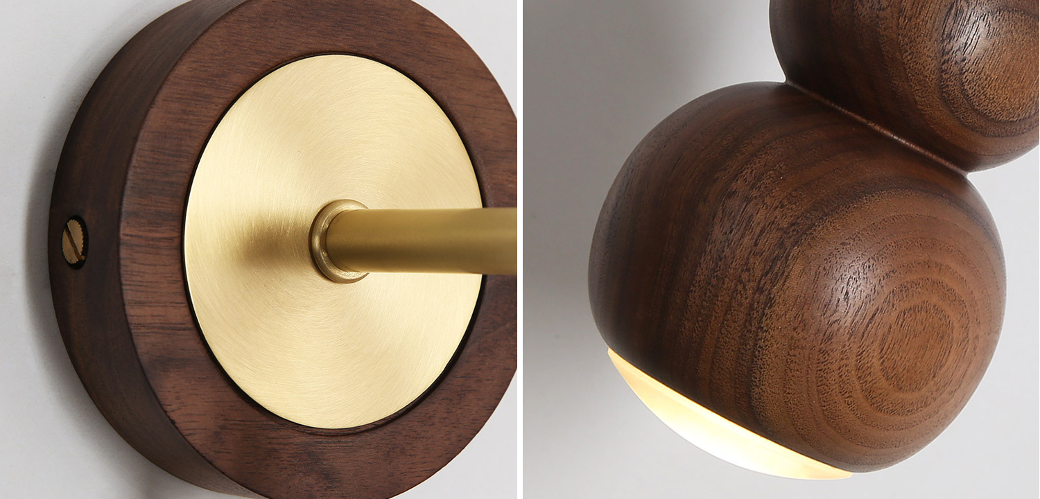 Настенный светильник с плафоном из дерева Neal Wooden Wall Lamp - фото