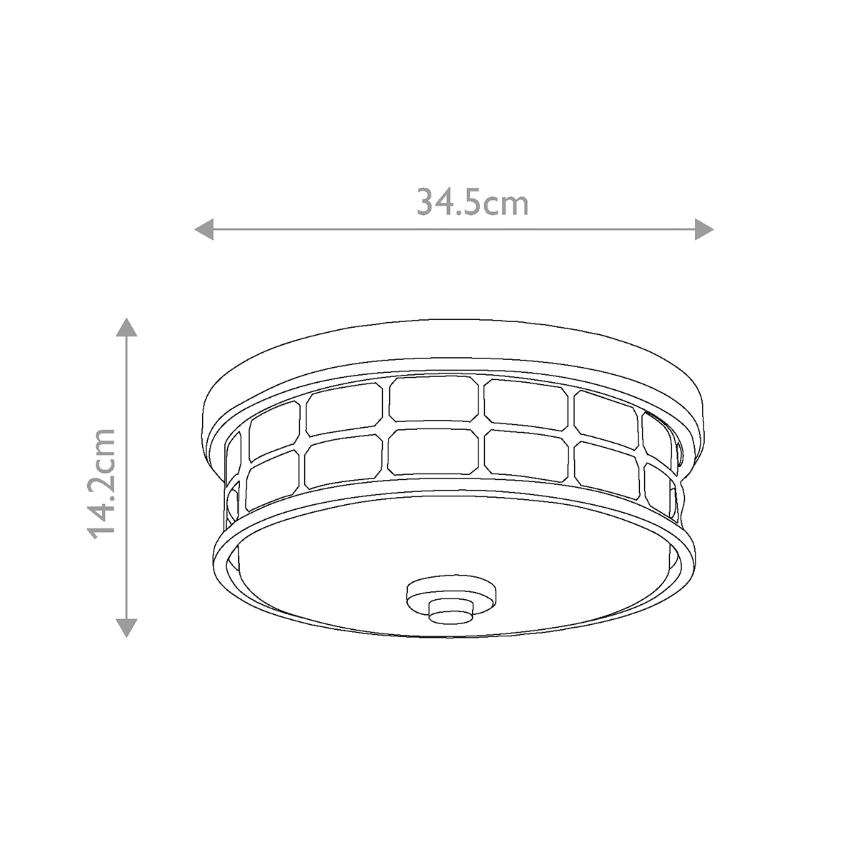 Потолочный светильник для ванных комнат цвета латунь в виде металлической клетки с геометрическими узорами Quoizel в Брянске