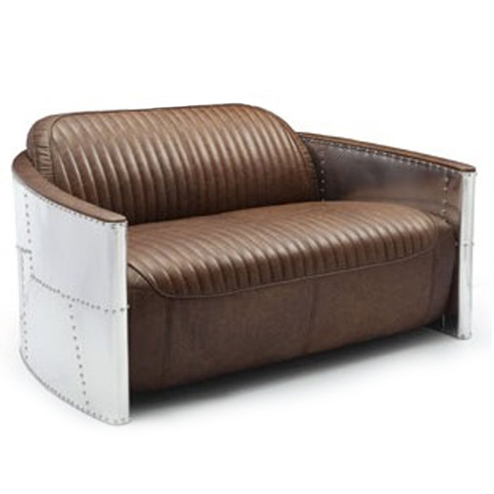 Диван Aviator Sofa 2 seat Белый Черный Коричневый Диван Aviator Sofa 2 seat Белый Черный Коричневый в Брянске | Loft Concept