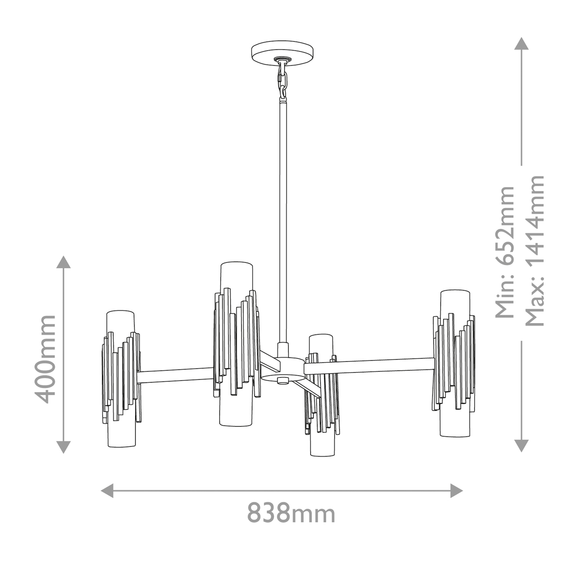 Люстра цвета латунь с 4-мя матовыми цилиндрическими плафонами Elstead Lighting в Брянске