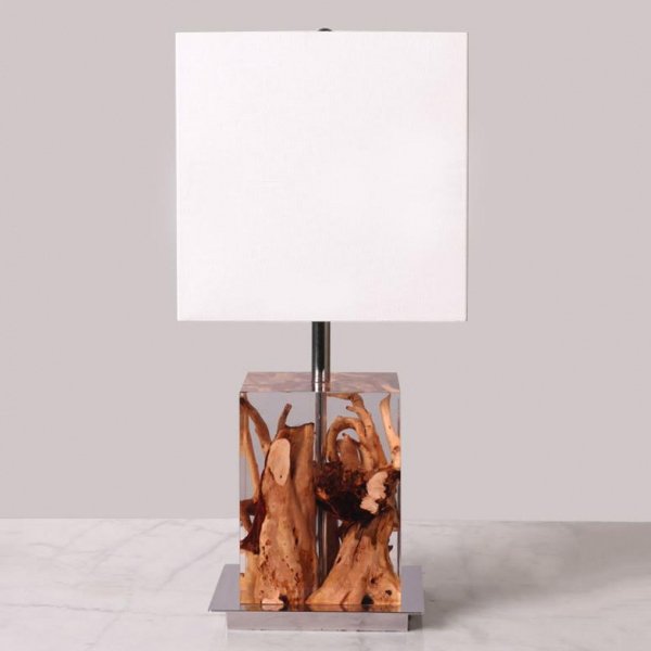 Настольная лампа Kisimi Table Lamp Белый Коричневый Настольная лампа Kisimi Table Lamp Белый Коричневый в Брянске | Loft Concept