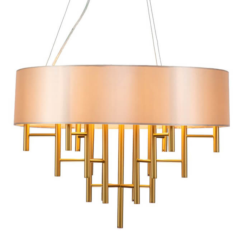 Люстра Oswell Lampshade Chandelier Латунь Бежевый Люстра Oswell Lampshade Chandelier Латунь Бежевый в Брянске | Loft Concept