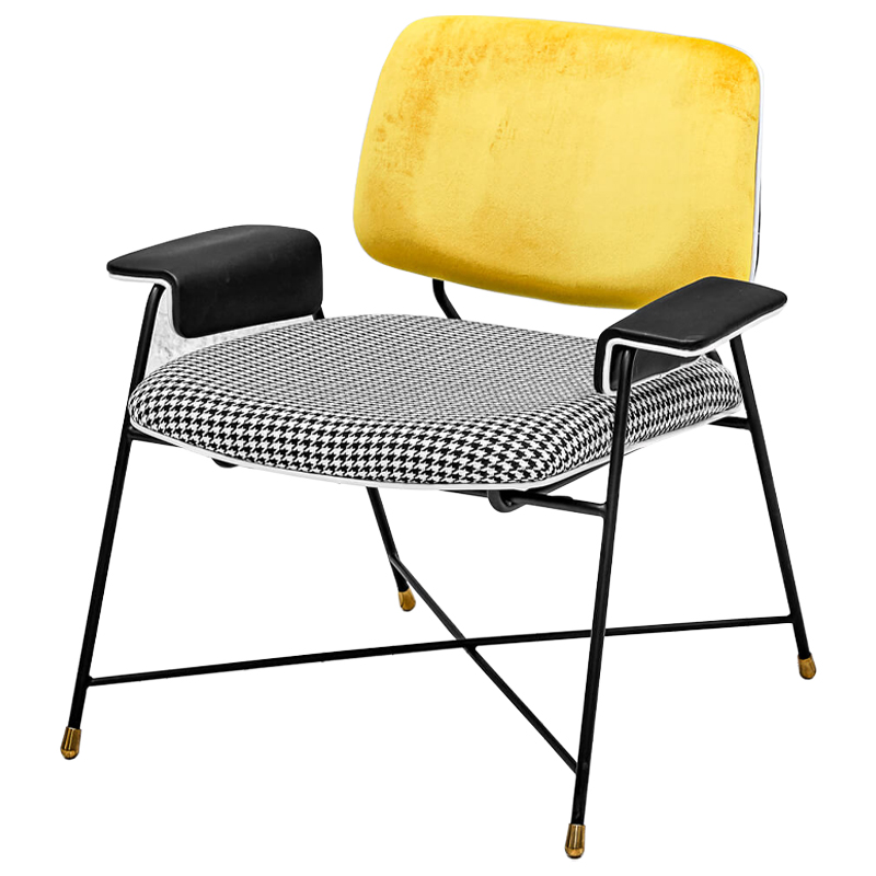 Кресло Bagot Chair Yellow Черно-белый Желтый Кресло Bagot Chair Yellow Черно-белый Желтый в Брянске | Loft Concept