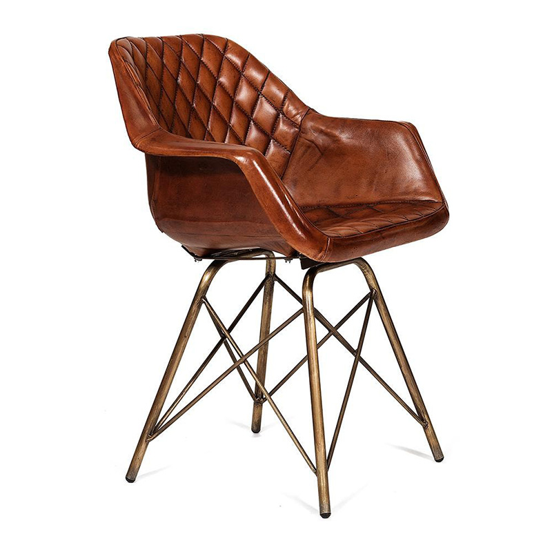 Кресло Leather Industrial armchair Винтажная Медь Коньяк Кресло Leather Industrial armchair Винтажная Медь Коньяк в Брянске | Loft Concept