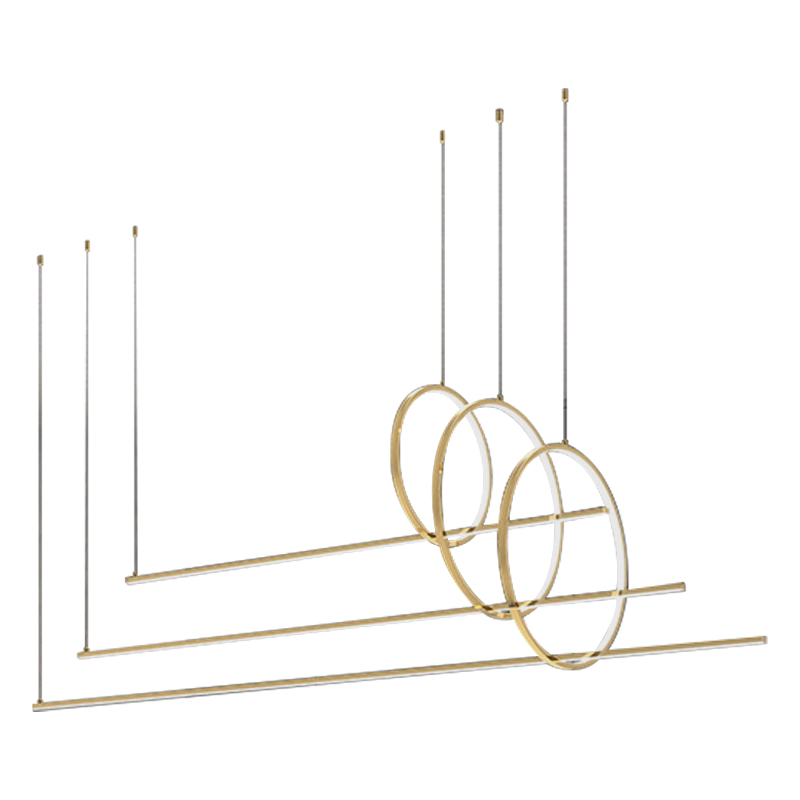 Дизайнерский Подвесной Светильник Ursa Geometric Ring Lamp 3 кольца Золотой Дизайнерский Подвесной Светильник Ursa Geometric Ring Lamp 3 кольца Золотой в Брянске | Loft Concept