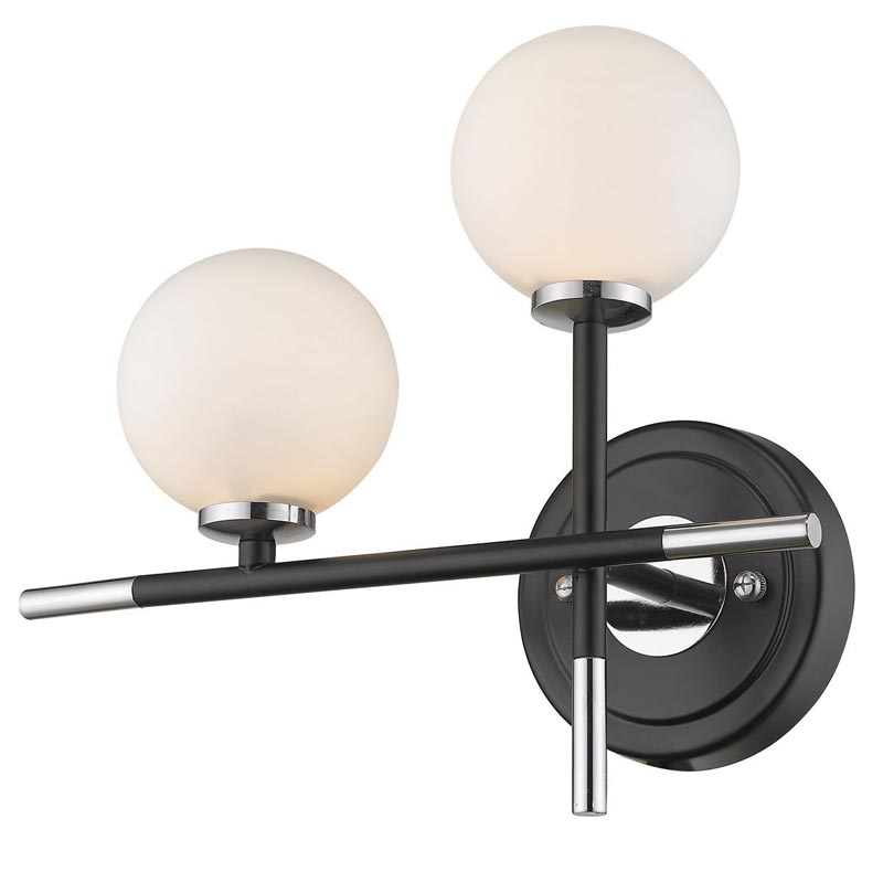 Бра Galant Sconce silver left Серебряный Черный Белое матовое стекло Бра Galant Sconce silver left Серебряный Черный Белое матовое стекло в Брянске | Loft Concept