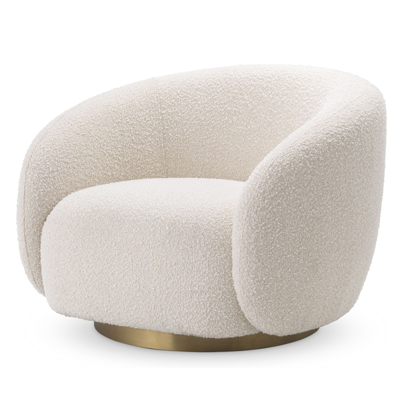 Кресло Eichholtz Swivel Chair Brice Кремовый Латунь Кресло Eichholtz Swivel Chair Brice Кремовый Латунь в Брянске | Loft Concept