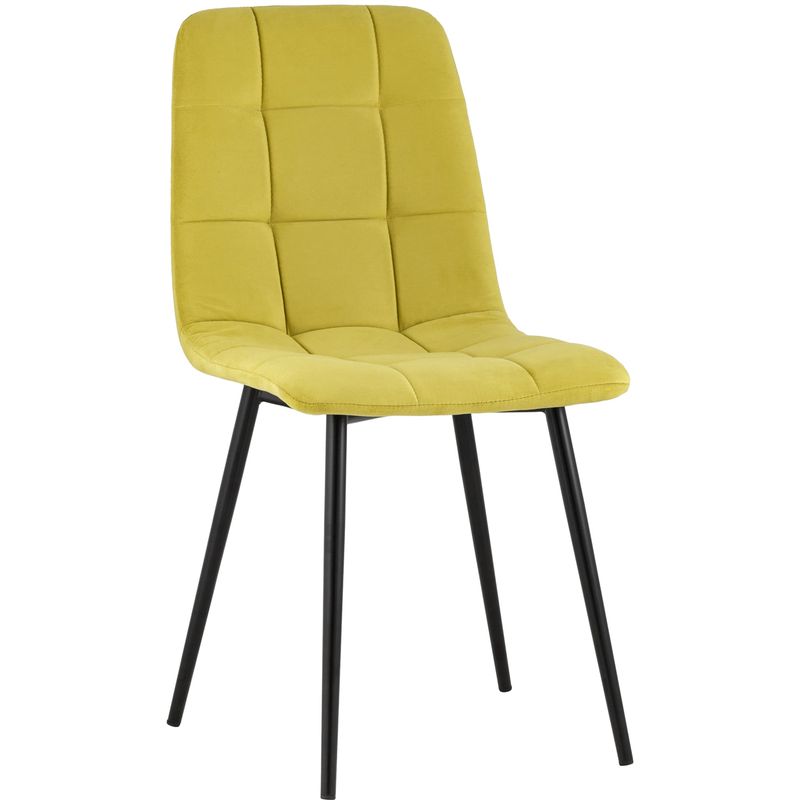 Стул NANCY S-2 Chair Желтый Велюр Желтый Черный Стул NANCY S-2 Chair Желтый Велюр Желтый Черный в Брянске | Loft Concept