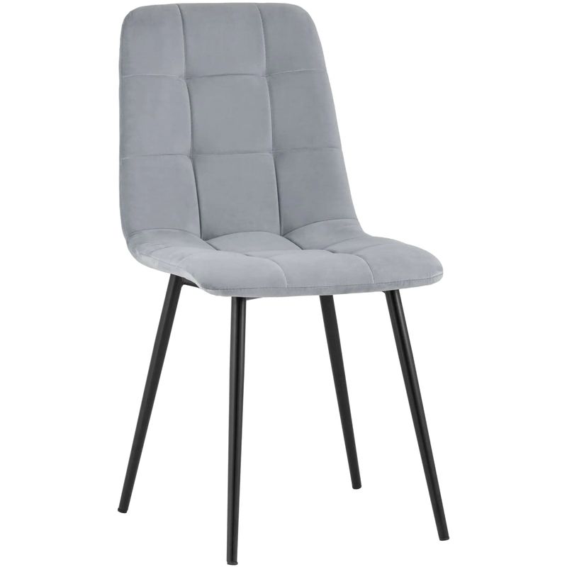 Стул NANCY S-2 Chair Серый Велюр Серый Черный Стул NANCY S-2 Chair Серый Велюр Серый Черный в Брянске | Loft Concept