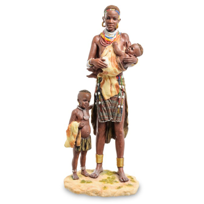 Статуэтка African woman with children Коричневый Мульти Статуэтка African woman with children Коричневый Мульти в Брянске | Loft Concept
