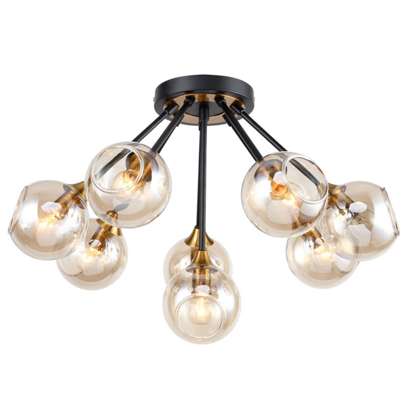 Потолочный Светильник Loft Globe Черный Латунь Янтарь (Amber) Потолочный Светильник Loft Globe Черный Латунь Янтарь (Amber) в Брянске | Loft Concept