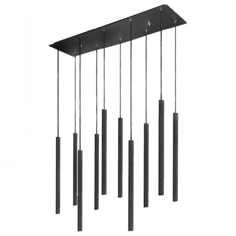 Светильник Trumpet Rectangle Black 10 плафонов Черный Светильник Trumpet Rectangle Black 10 плафонов Черный в Брянске | Loft Concept