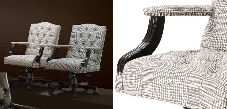 Офисное кресло Eichholtz Desk Chair Burchell brown & white Офисное кресло Eichholtz Desk Chair Burchell brown & white - Loft-Concept в Брянске