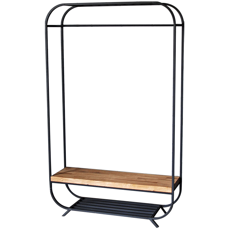 Рейл Cade Industrial Metal Rust Clothes Rail Черный Древесина Рейл Cade Industrial Metal Rust Clothes Rail Черный Древесина в Брянске | Loft Concept
