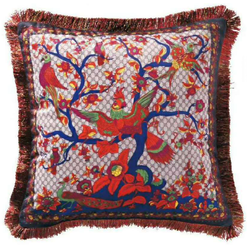 Декоративная подушка Cтиль Gucci Birds On The Tree Мульти Декоративная подушка Cтиль Gucci Birds On The Tree Мульти в Брянске | Loft Concept