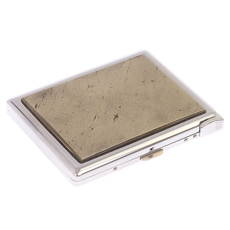 Портсигар с газовой зажигалкой из натурального камня Пирит Stone Cigarettes Cases Бежевый Серебряный Портсигар с газовой зажигалкой из натурального камня Пирит Stone Cigarettes Cases Бежевый Серебряный в Брянске | Loft Concept