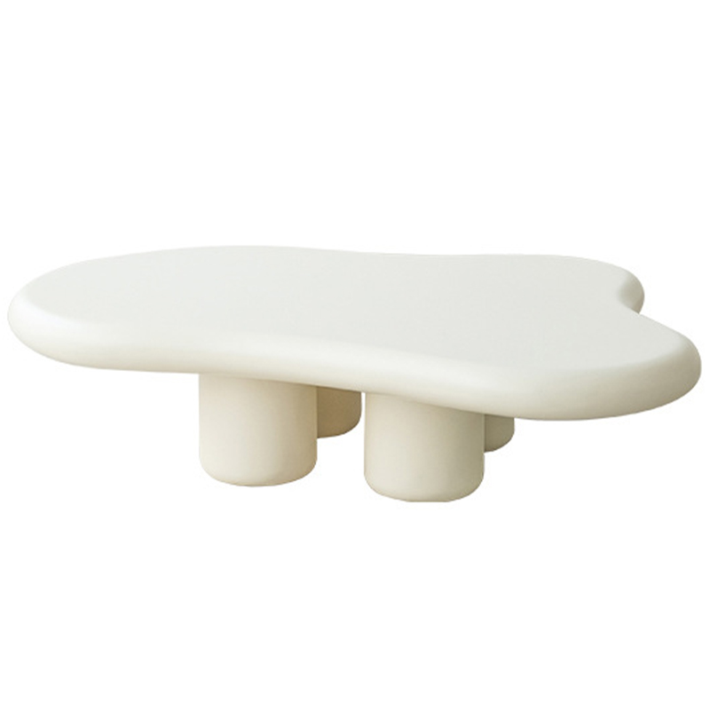 Кофейный стол со столешницей изогнутой формы Curved Shape Coffee Table ivory ( слоновая кость ) в Брянске | Loft Concept 