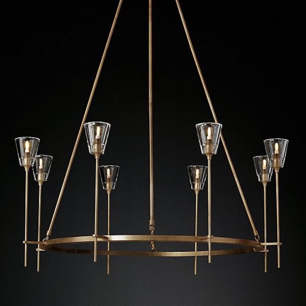 Люстра TORCHE DE VERRE Round Chandelier 8 Латунь Люстра TORCHE DE VERRE Round Chandelier 8 Латунь в Брянске | Loft Concept