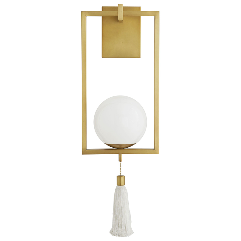 Бра Arteriors TRAPEZE SCONCE Gold Белый Латунь в Брянске | Loft Concept 
