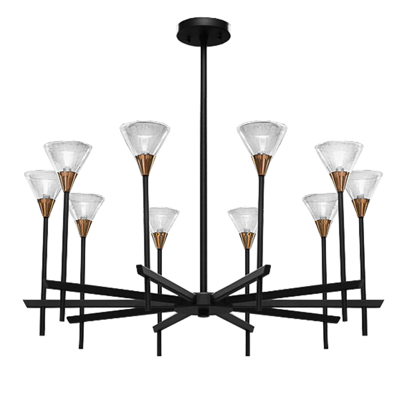Люстра Beatrice Chandeliers Черный Латунь Прозрачный Люстра Beatrice Chandeliers Черный Латунь Прозрачный в Брянске | Loft Concept