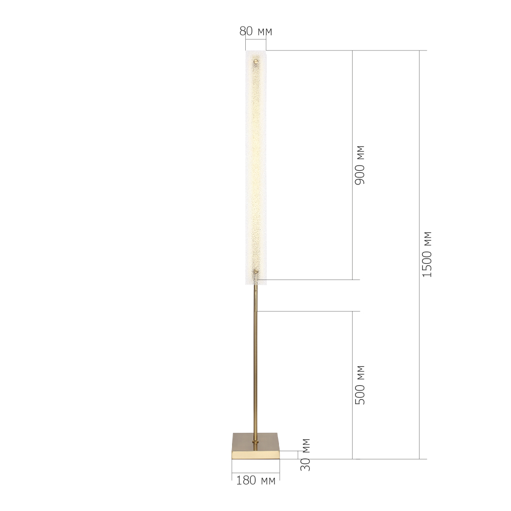 Торшер с прямоугольным плафоном с эффектом морозного стекла Freezing в Брянске