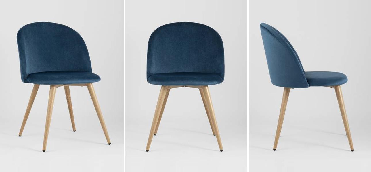 Стул Miruna Chair II Синий Велюр - фото