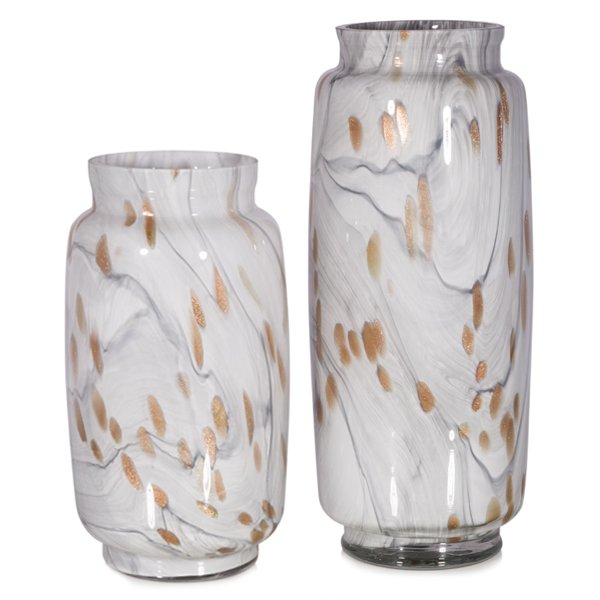 Ваза Song Thrush Glass Белый Золотой Ваза Song Thrush Glass Белый Золотой в Брянске | Loft Concept