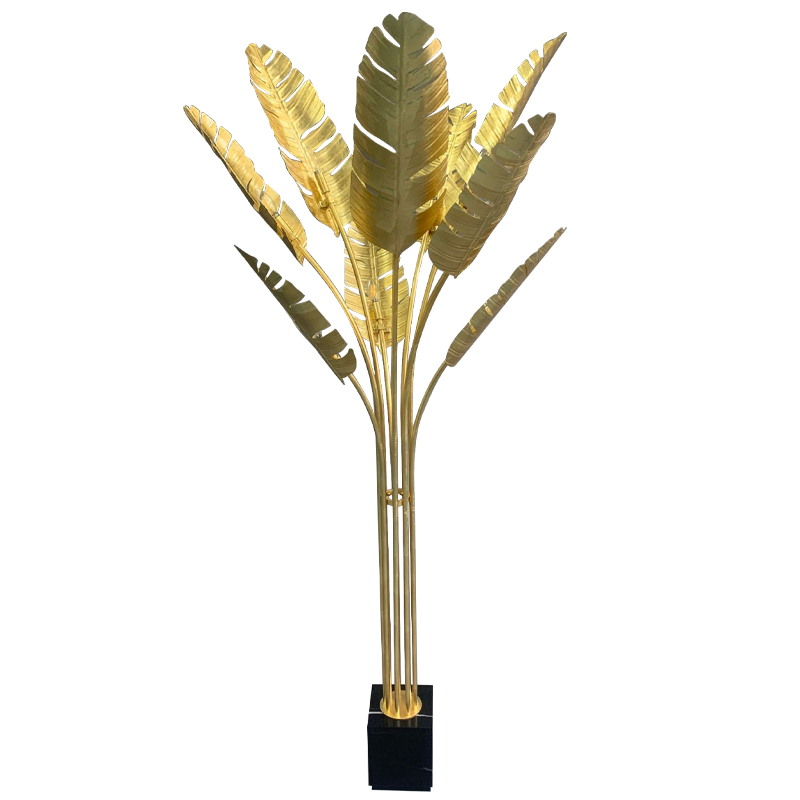 Торшер Gold Palm Leaves Floor Lamp Золотой Черный Торшер Gold Palm Leaves Floor Lamp Золотой Черный в Брянске | Loft Concept