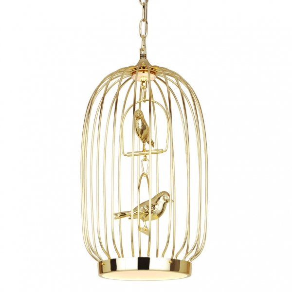Люстра Birdcage Chandelier Two Gold Глянцевое золото Люстра Birdcage Chandelier Two Gold Глянцевое золото в Брянске | Loft Concept