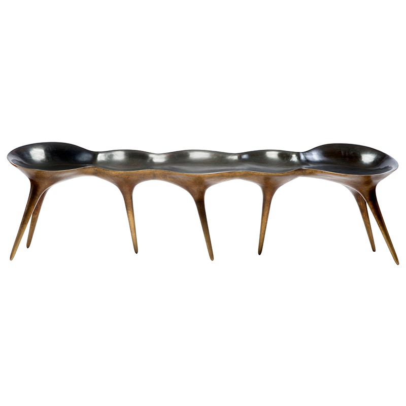 Банкетка Дизайнерская Molecule Bench in Cast Bronze дизайн Timothy Schreiber бронза Темная бронза Бронза Банкетка Дизайнерская Molecule Bench in Cast Bronze дизайн Timothy Schreiber бронза Темная бронза Бронза в Брянске | Loft Concept