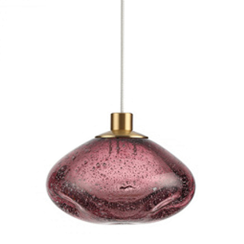 Подвесной светильник с прозрачным стеклянным плафоном округлой формы Effervia  Бронзовый Янтарный Красный Зеленый Серый в Брянске | Loft Concept 