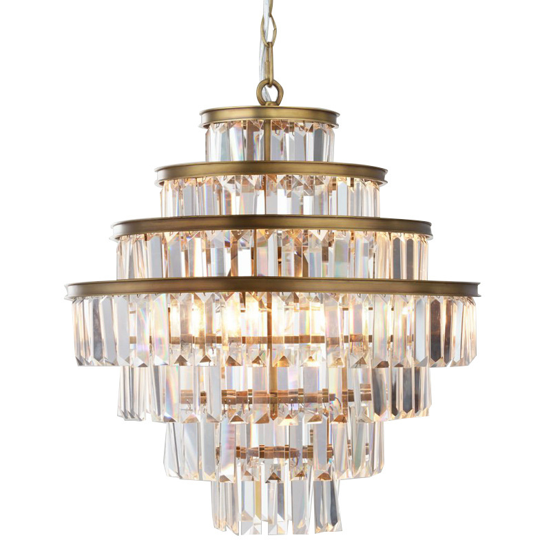 Люстра RH Alaine Crystal Large Pendant Antiqued Brass Золотой Прозрачное Стекло Люстра RH Alaine Crystal Large Pendant Antiqued Brass Золотой Прозрачное Стекло в Брянске | Loft Concept