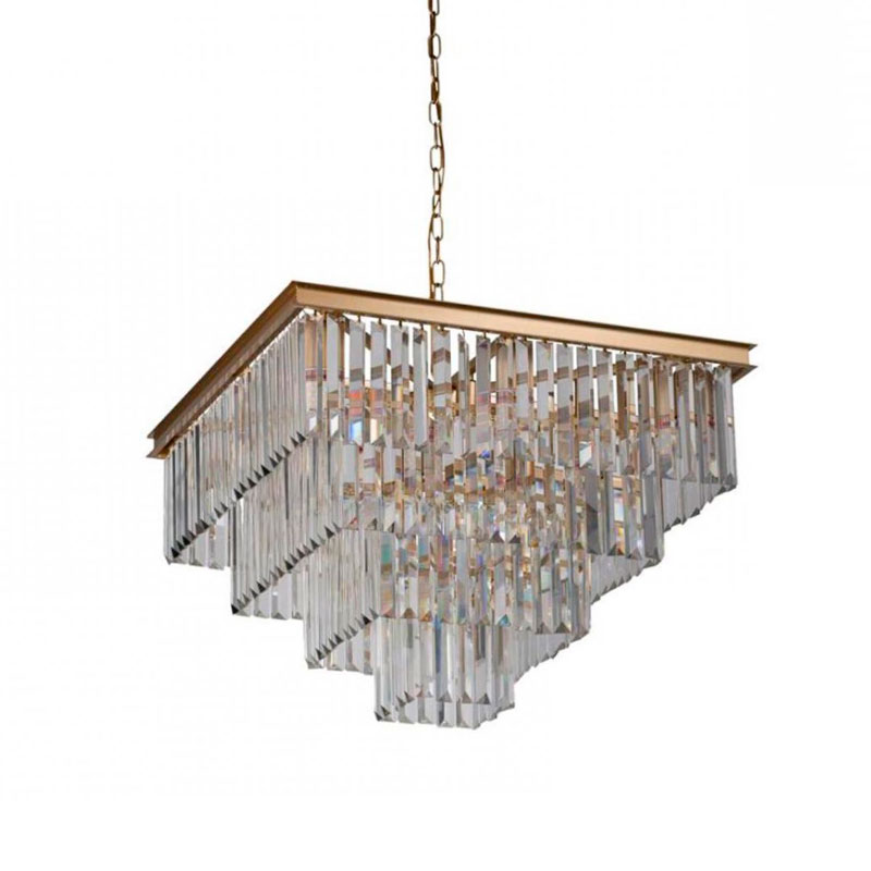 Квадратная Люстра RH 1920s Odeon GOLD iron Four layers Прозрачное Стекло 60х60 Золотой Прозрачное Стекло Квадратная Люстра RH 1920s Odeon GOLD iron Four layers Прозрачное Стекло 60х60 Золотой Прозрачное Стекло в Брянске | Loft Concept