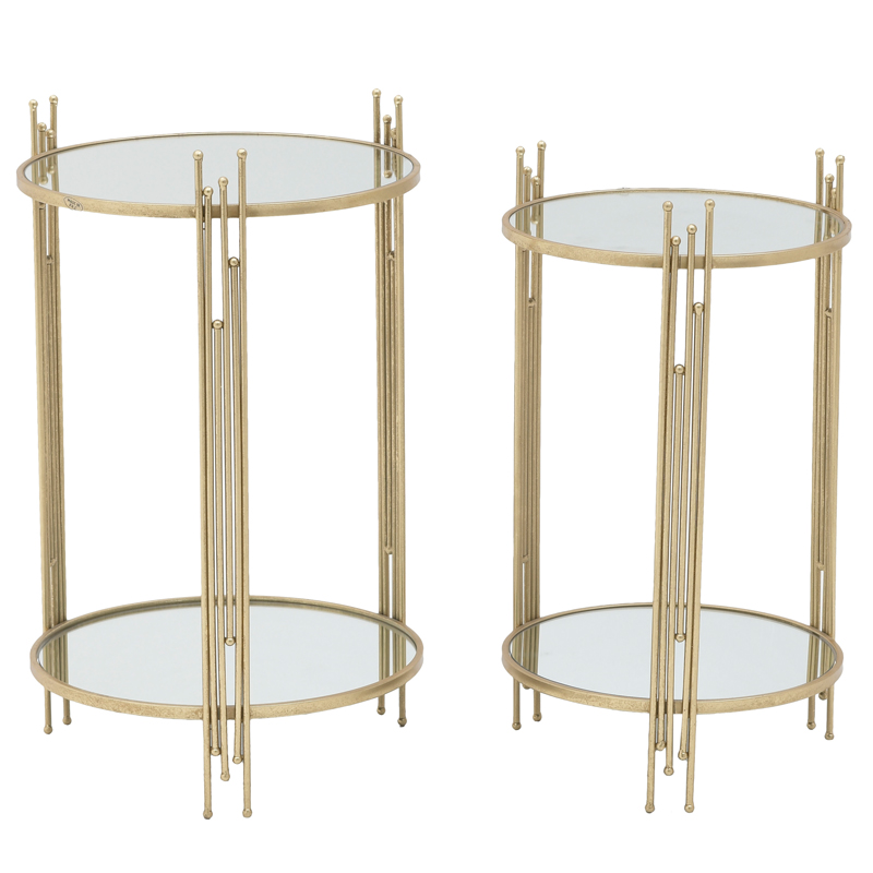 Комплект приставных столов Sarita Table Золотой Прозрачный Комплект приставных столов Sarita Table Золотой Прозрачный в Брянске | Loft Concept