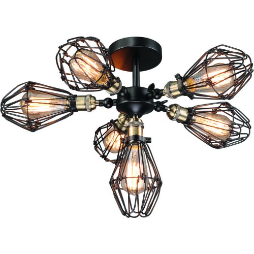 Потолочный светильник Loft Cage Top Pendant VI Черный Потолочный светильник Loft Cage Top Pendant VI Черный в Брянске | Loft Concept