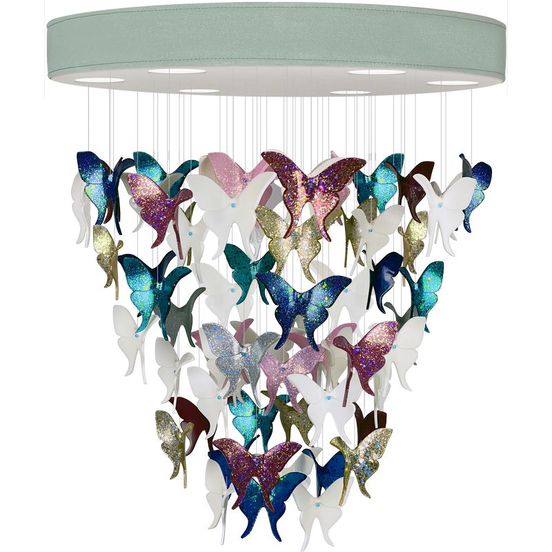 Люстра Цветные Бабочки Светло-Зеленая база Night Butterflies Chandelier Multi Color Зеленый Мульти Люстра Цветные Бабочки Светло-Зеленая база Night Butterflies Chandelier Multi Color Зеленый Мульти в Брянске | Loft Concept