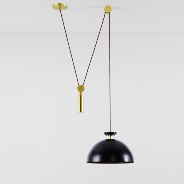 Подвесной светильник Shape up Pendant Hemisphere Black Латунь Черный Подвесной светильник Shape up Pendant Hemisphere Black Латунь Черный в Брянске | Loft Concept