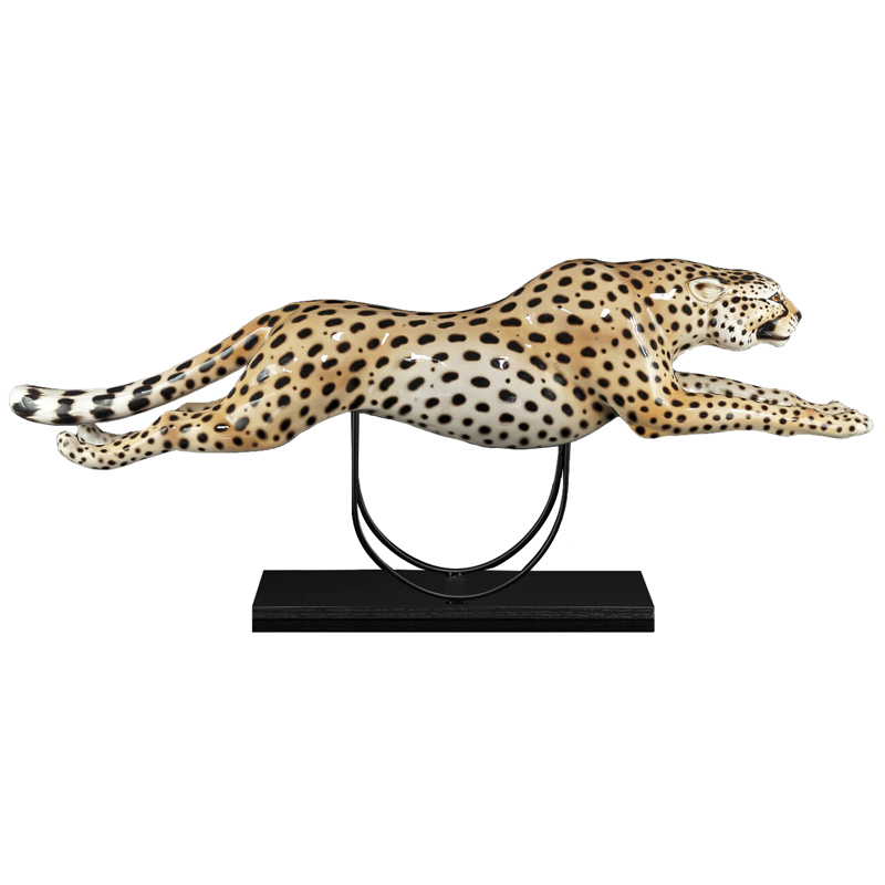 Статуэтка RUNNING CHEETAH W/BASE Черный Винтажное Светлое Золото Бежевый Статуэтка RUNNING CHEETAH W/BASE Черный Винтажное Светлое Золото Бежевый в Брянске | Loft Concept
