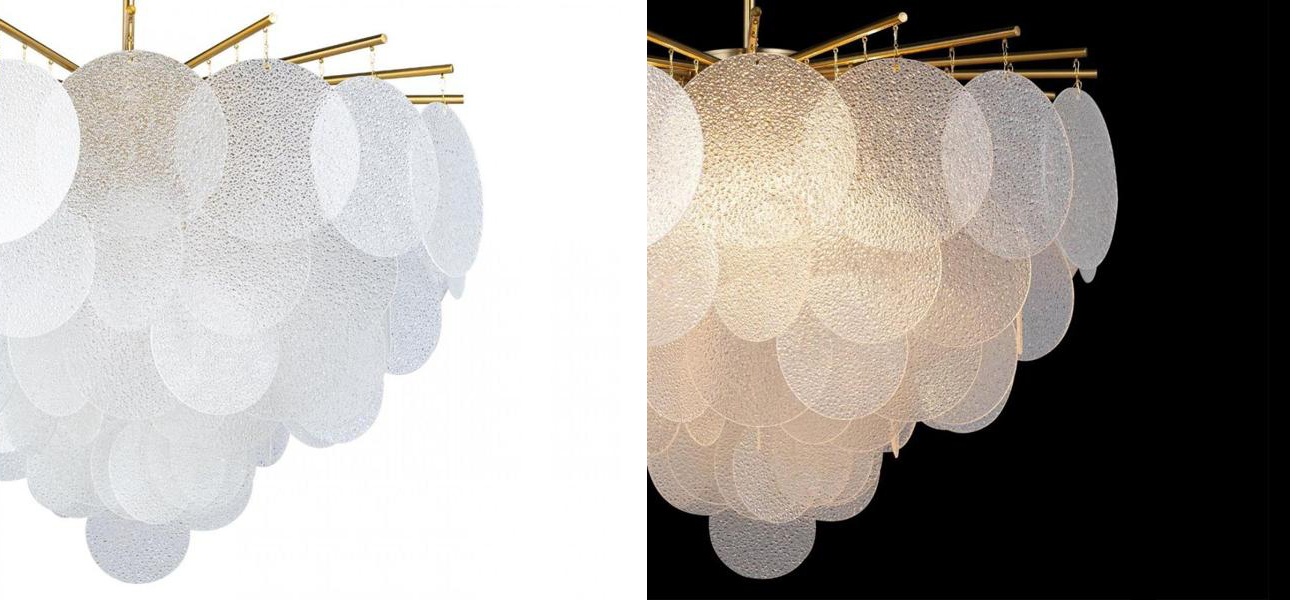 Люстра Nimbus Рельефное Прозрачное стекло Диаметр D 80 см - фото