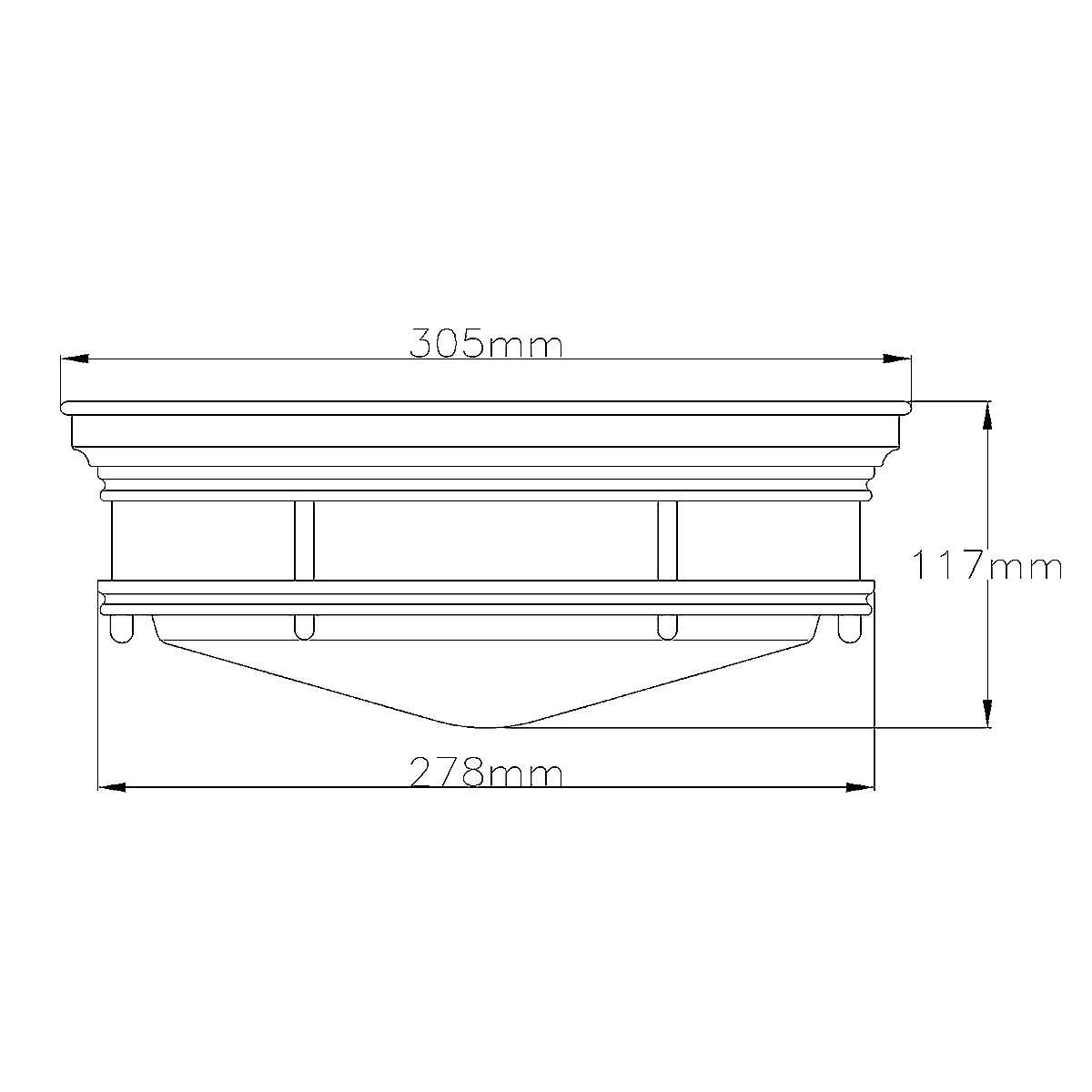 Потолочный светильник для ванных комнат со стеклянным плафоном в форме перевернутого конуса Hinkley в Брянске