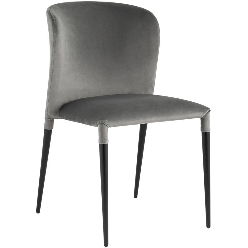 Стул Lori Chair Серый Велюр Серый Черный Стул Lori Chair Серый Велюр Серый Черный в Брянске | Loft Concept