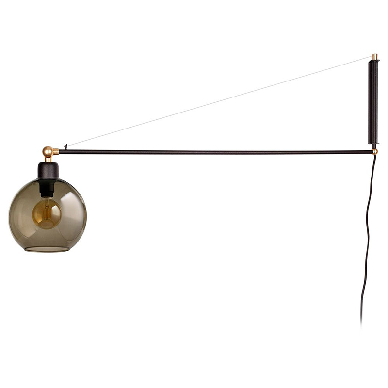 Бра Franco Wall Lamp Черный Латунь Янтарный Бра Franco Wall Lamp Черный Латунь Янтарный в Брянске | Loft Concept