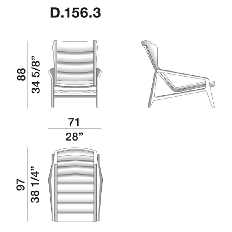 Дизайнерское кресло с подлокотниками из массива дерева Gio Ponti D.156.3 Armchair Дизайнерское кресло с подлокотниками из массива дерева Gio Ponti D.156.3 Armchair в Брянске