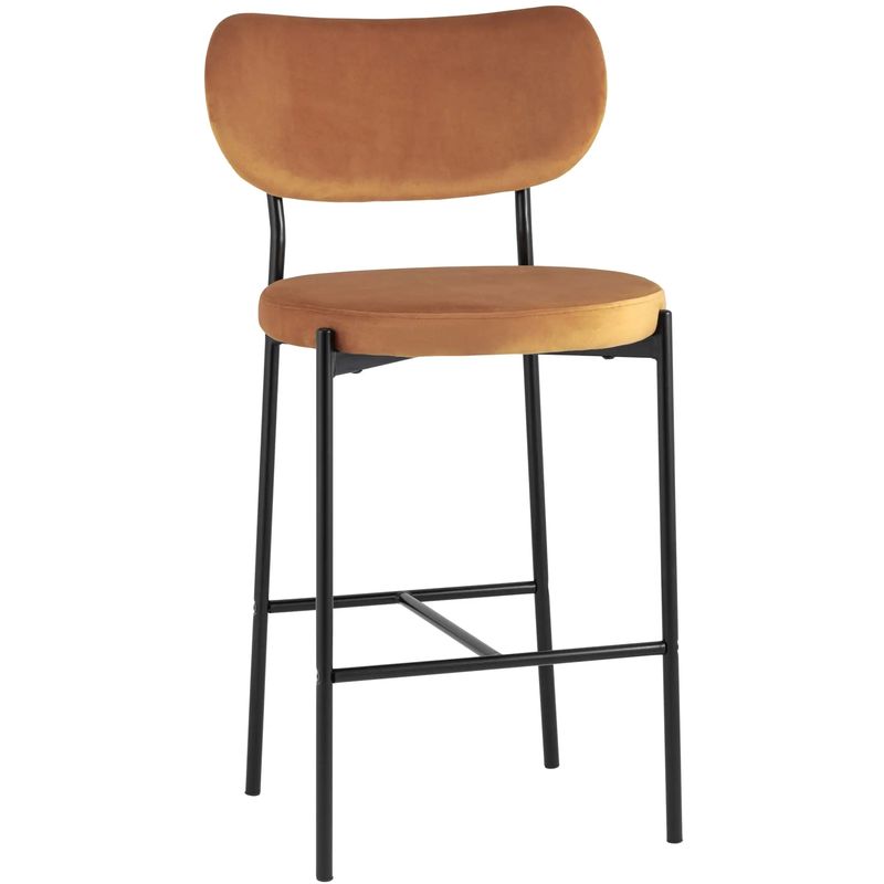 Барный Стул Alfie Chair Черные ножки Терракотовый Велюр Терракотовый Черный в Брянске | Loft Concept 