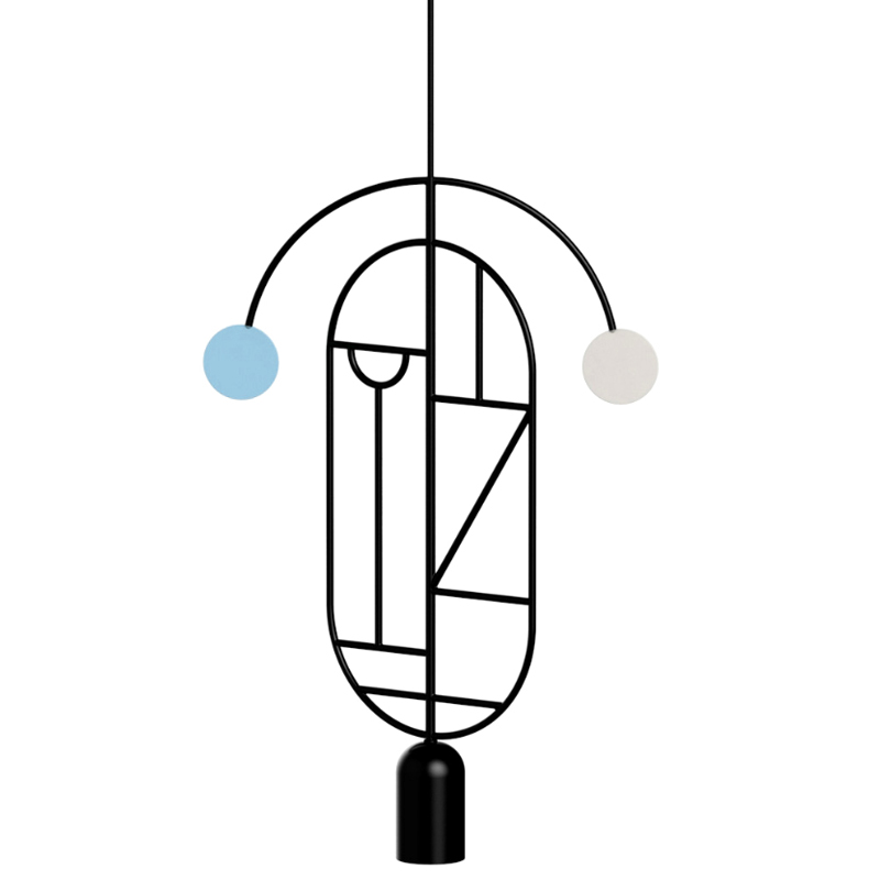 Подвесной Светильник Lines & Dots Home Adventures LD07 Черный матовый Голубой в Брянске | Loft Concept 