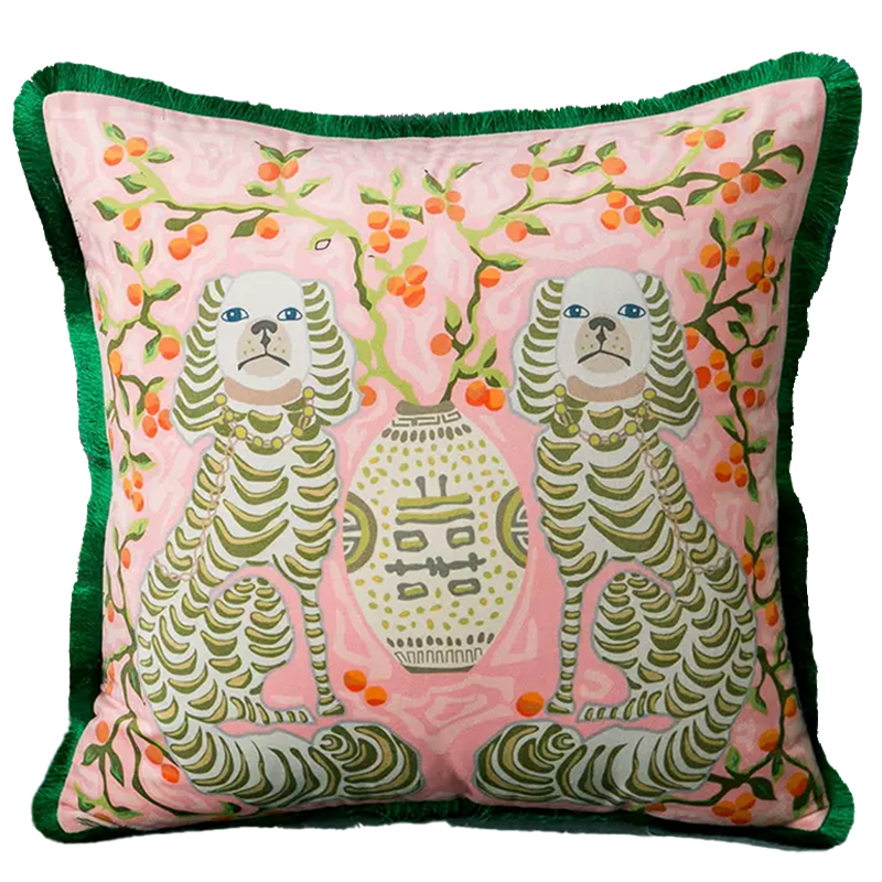 Декоративная подушка Two Dogs Pink Cushion Розовый Мульти Декоративная подушка Two Dogs Pink Cushion Розовый Мульти в Брянске | Loft Concept